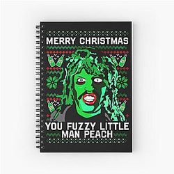 Merry Christmas You Fuzzy Little Man Peach Gregg Crimp Notebook