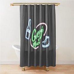 The Mighty Boosh Old Gregg's Place neon sign Shower Curtain