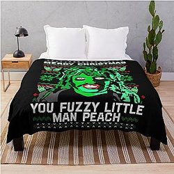 Merry Christmas You Fuzzy Little Man Mighty Boosh Crimp Pie Throw Blanket
