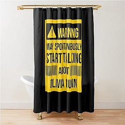 Warning May Spontaneously Start Talking About Olivia Munn Shower Curtain
