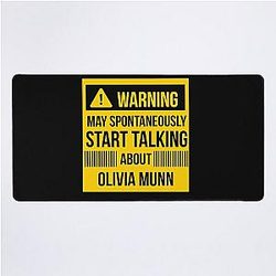 Warning May Start Talking About Olivia Munn Desk Mat