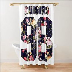 Omar Rudberg Floral Jersey Shower Curtain