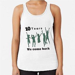 10 years we come back. One direction band songs Racerback Tank Top