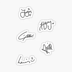 One Direction Signature Stickers