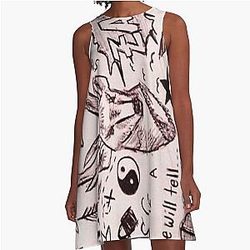 Ac 1211140003 One Direction Tattoo One Direction A Line Dress