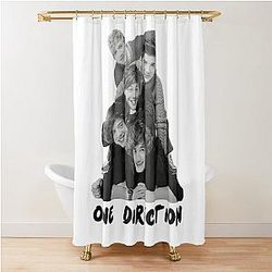 One Direction OT 5 with Text Shower Curtain