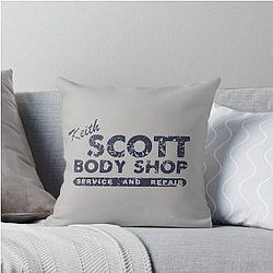 Keith Scott Body Shop Weathered Hoodie - One Tree Hill Lucas Scott Throw Pillow