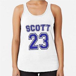 Scott 23 One Tree Hill Ravens Jersey Racerback Tank Top