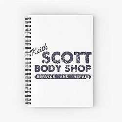 Keith Scott Body Shop Weathered Hoodie - One Tree Hill Lucas Scott Spiral Notebook