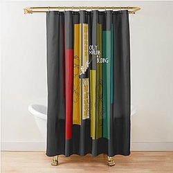 Only murders in the building TV show line art shower curtain
