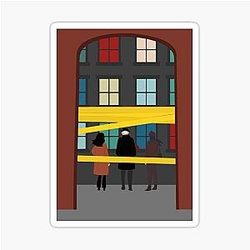 Only Murders In The Building Season 1 Fan Art Caution Tape & Colored Ppg Sticker