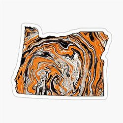 Orange Black Oregon Sticker