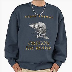 Oregon Territory North American Beaver Premium Oversized Sweatshirt