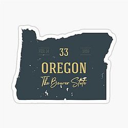 American state map Oregon The Beaver State sticker