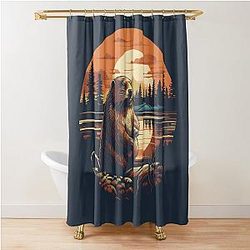 Vintage Oregon Beaver Illustration Nature Art from the PNW Shower Curtain