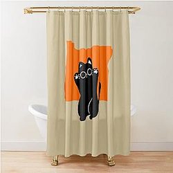Happy Cat Loves Oregon Shower Curtain for Pet Lovers
