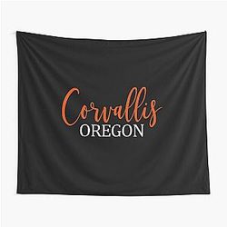 Corvallis Oregon Hand Lettered Tailgating Fan Tapestry