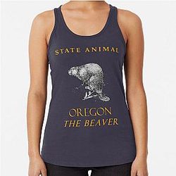 Oregon Territory Animal The North American Beaver Racerback Tank Top