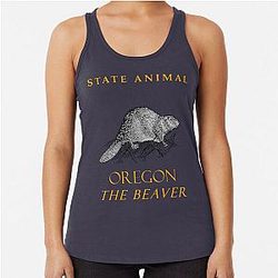 Oregon Territory Animal American Beaver Racerback Tank Top