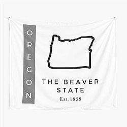 Minimalist US State Design - Oregon Tapestry