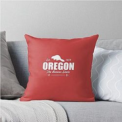 Oregon Beaver Throw Pillow