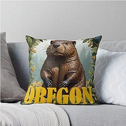 For the Love of Oregon Throw Pillow