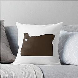 Oregon Love Brown Throw Pillow
