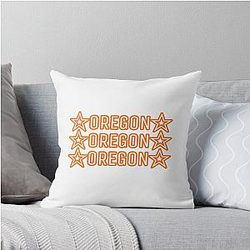 Oregon Orange Throw Pillow