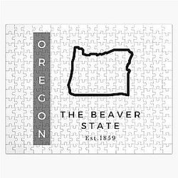 Minimalist US State Design Oregon Jigsaw Puzzle