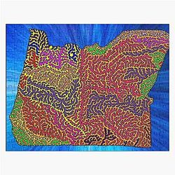Oregon State Pop art style with vector background Jigsaw Puzzle