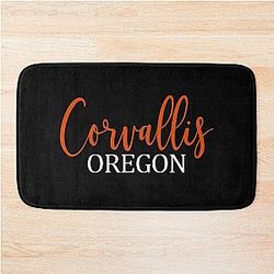 Corvallis Oregon Hand Lettered Tailgating Fan Bath Mat
