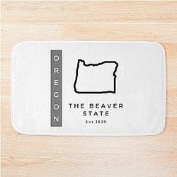 Minimalist US State Design Oregon Bath Mat