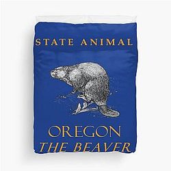 Oregon Territory Animal The North America Beaver Duvet Cover