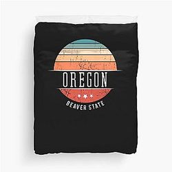Vintage USA Oregon State Homestate Pride Travel Souvenir Duvet Cover