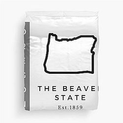 Minimalist US State Design Oregon Duvet Cover