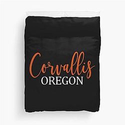 Corvallis Oregon Hand Lettered Tailgating Fan Duvet Cover