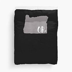 Oregon State Outline Love Heart Duvet Cover