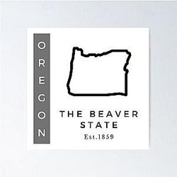 Minimalist US State Design Oregon Poster