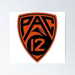 Pac 12 Logo - Oregon State Colors Poster