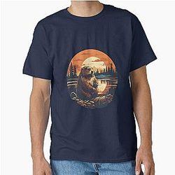 Vintage Oregon Beaver Illustration Nature Art from PNW Classic T-Shirt