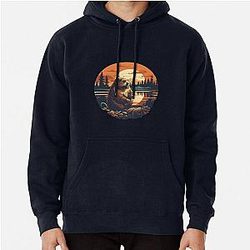 Vintage Oregon Beaver Illustration - Nature Art from the Northwest Pullover Hoodie