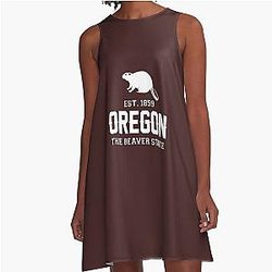 Oregon The Beaver State established 1859 A Line Dress