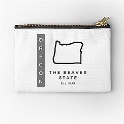 Minimalist US State Design Oregon Zipper Pouch