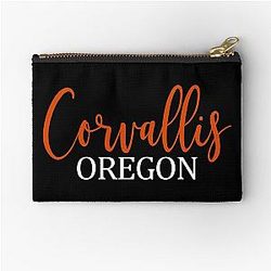 Corvallis Oregon Hand Lettered Tailgating Fan Zipper Pouch