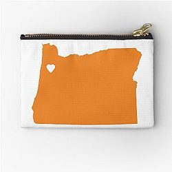 Oregon Love in Orange Zipper Pouch