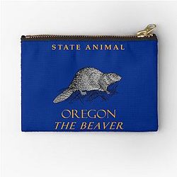 Oregon Territory Animal The American Beaver Zipper Pouch