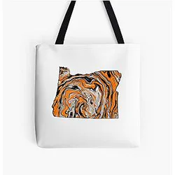 Orange and Black Oregon Tote Bag