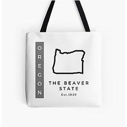 Minimalist US State Design Oregon All Over Print Tote Bag