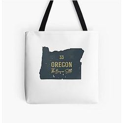 Oregon's The AllOverPrint American State Map Beaver State Tote Bag
