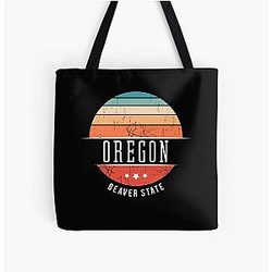 Vintage USA Oregon State Homestate Pride USA Travel Souvenir All Over Print Tote Bag